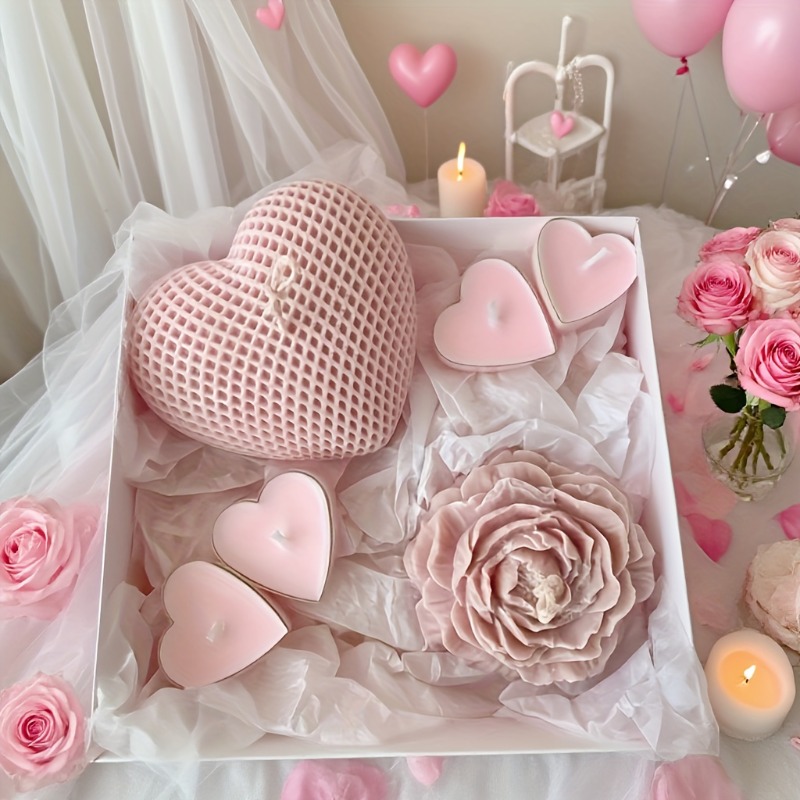 Bath Bomb Mold - 2 Buah Cetakan Silikon Hati Anyaman