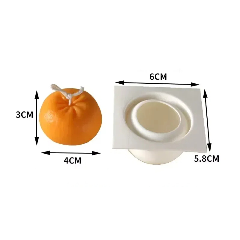 Bath Bomb Mold - Cetakan Lilin Silikon 3D Oranye Baru